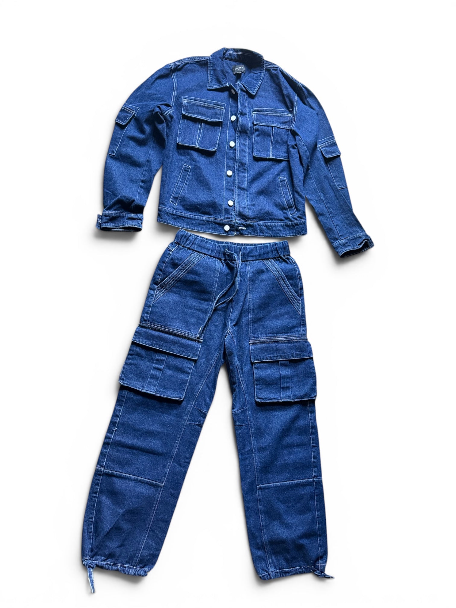 Forever 21 Denim Jean Jacket and Pants Set