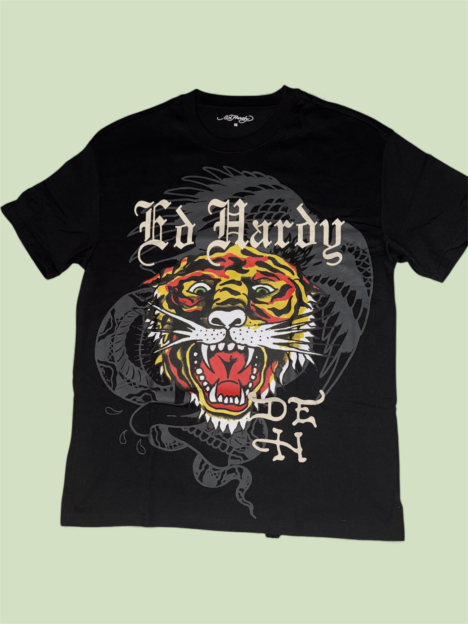 Vintage Ed Hardy T Shirt Men’s Black Roaring Tiger Dragon