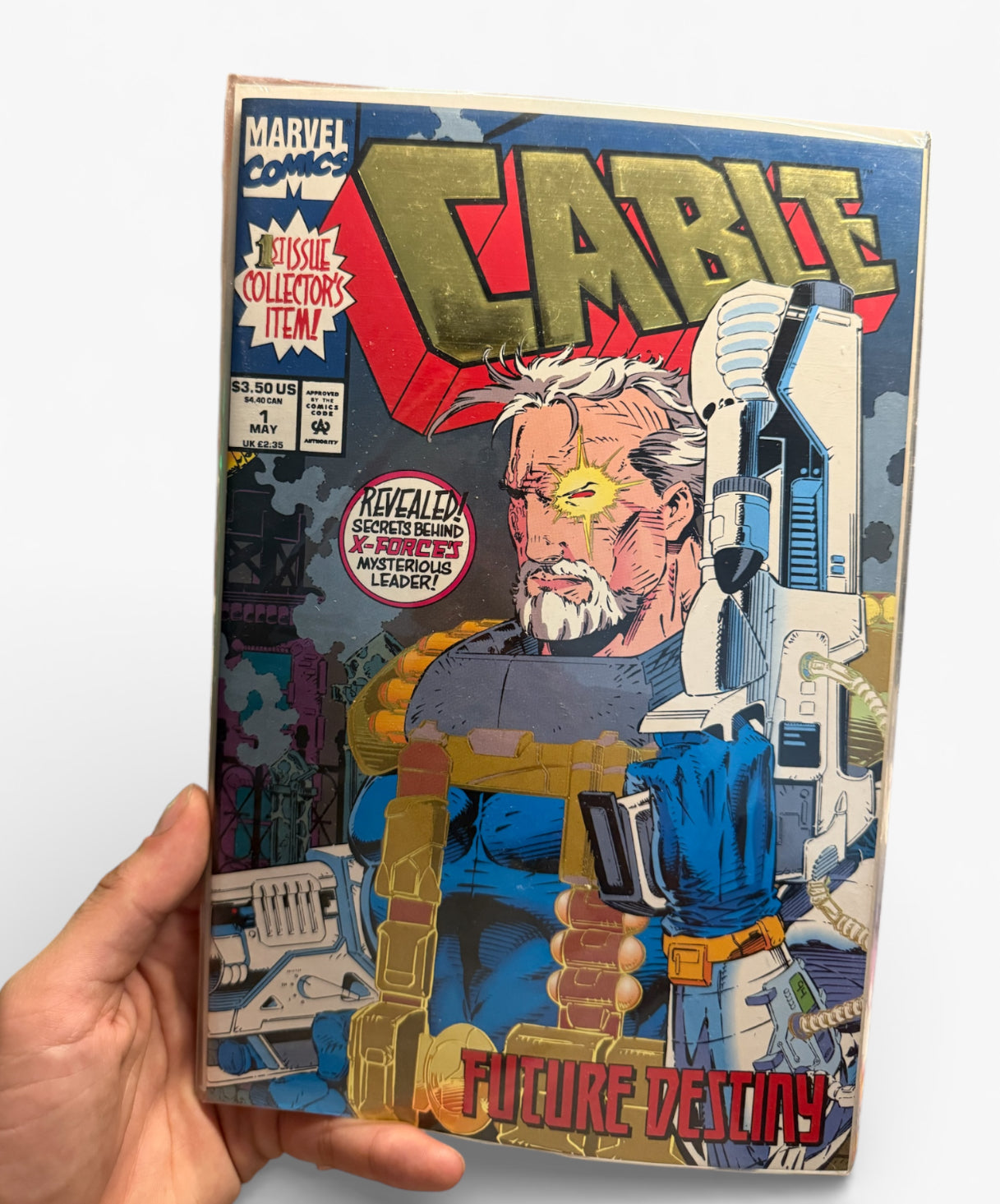 Cable #1 Marvel Comics May 1993 Embossed Gold Foil Wraparound Cover