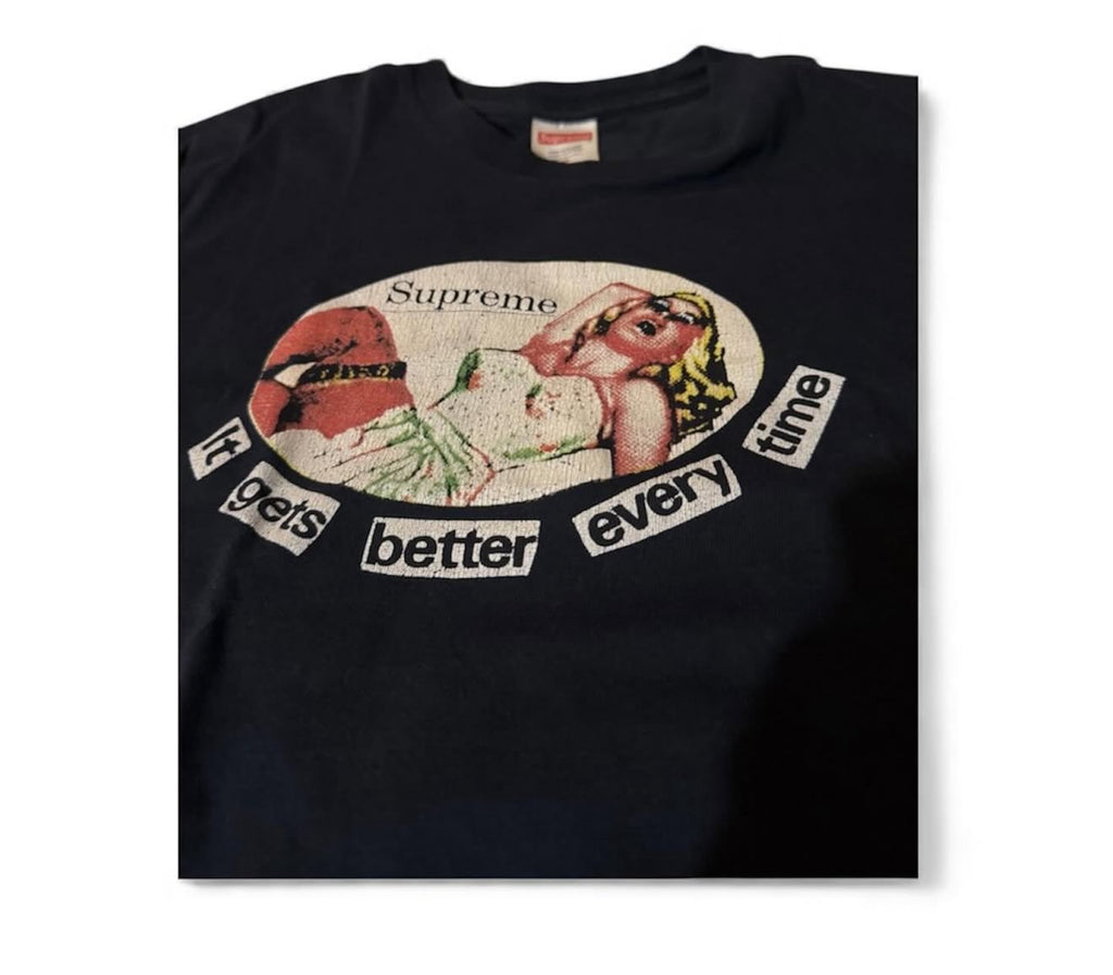 Supreme It Gets Better Every Time Tee
Navy