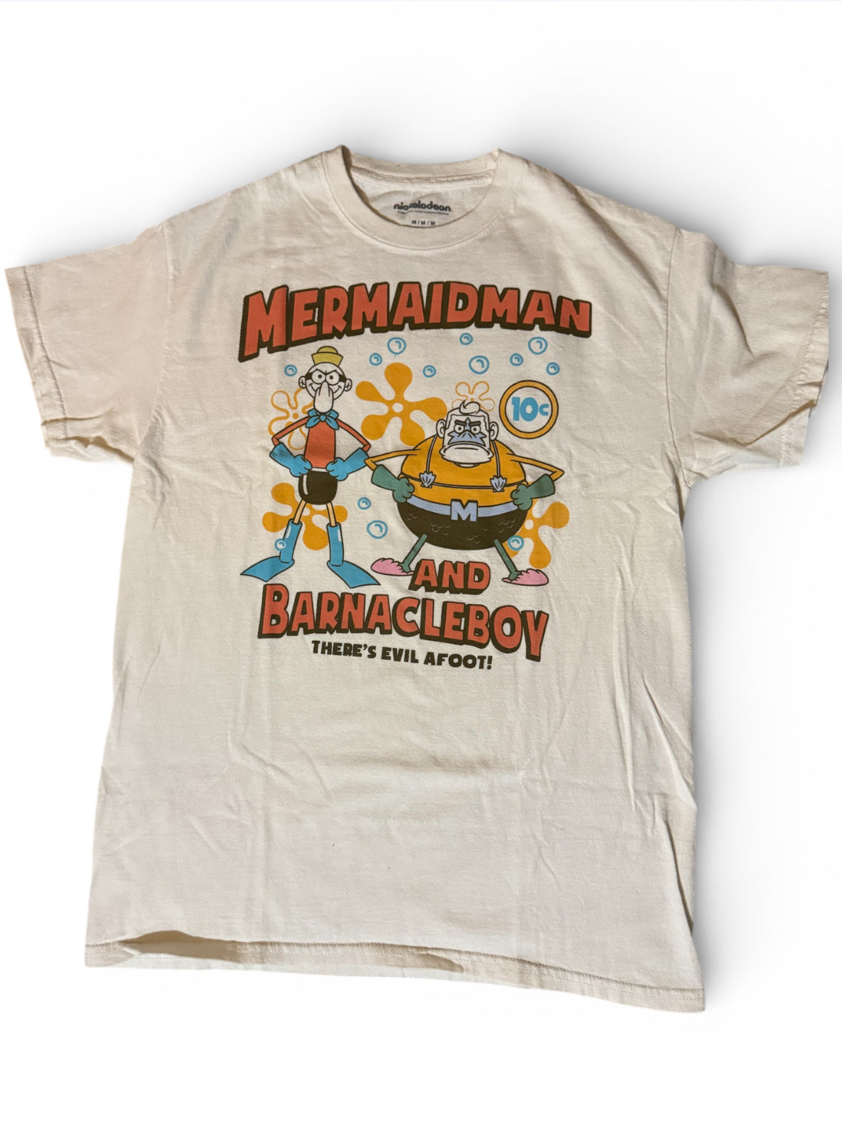 Vintage Nickelodeon SpongeBob Mermaid Man Barnacle Tee