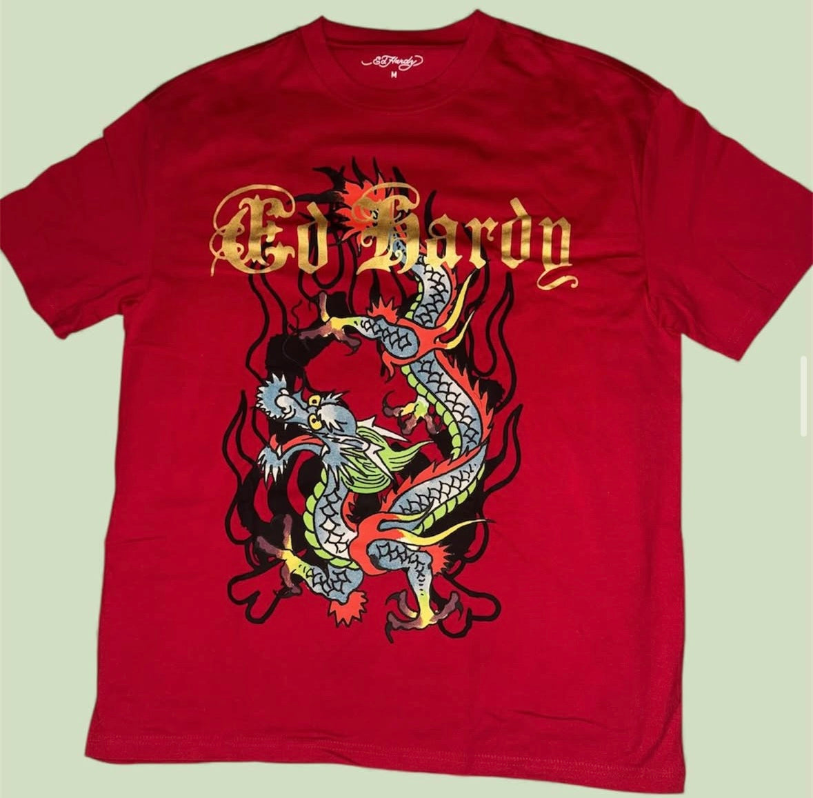 Vintage Ed Hardy Y2K Christian Audigier Red Dragon Graphic T-Shirt